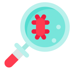 flat icon showing a virus